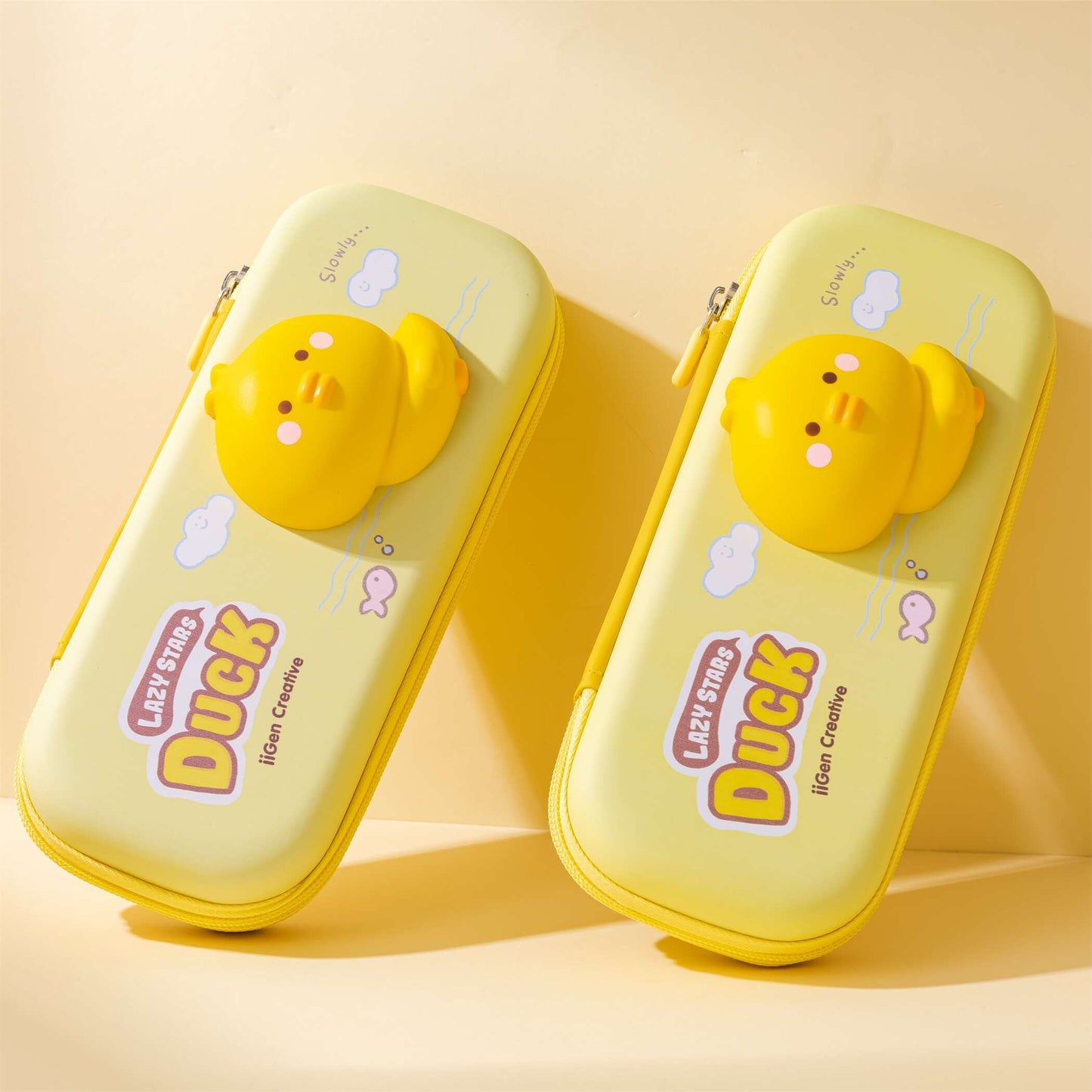 Yellow Duck Squishy Pencil Case