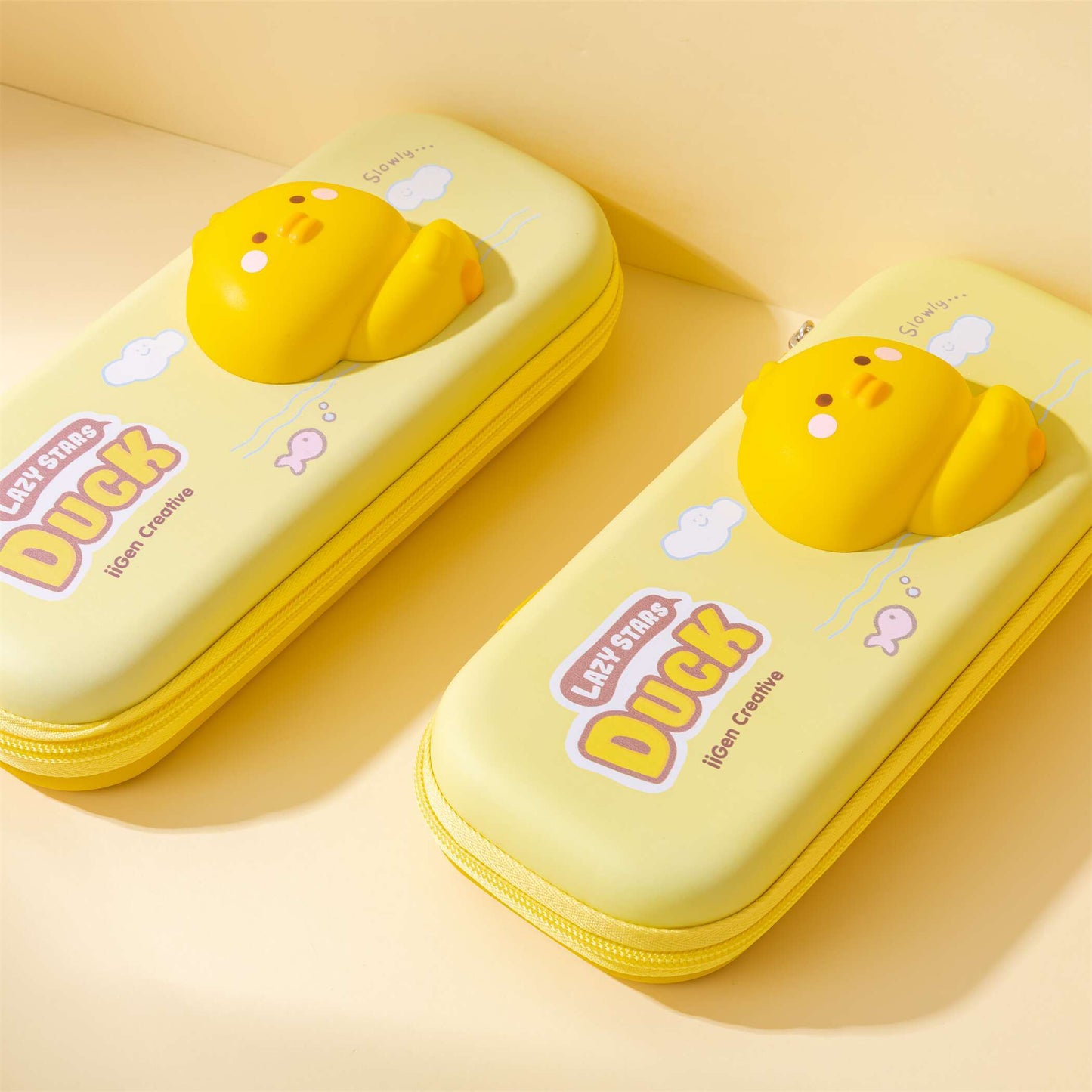 Yellow Duck Squishy Pencil Case