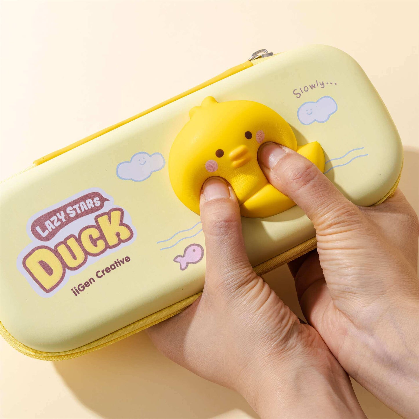 Yellow Duck Squishy Pencil Case