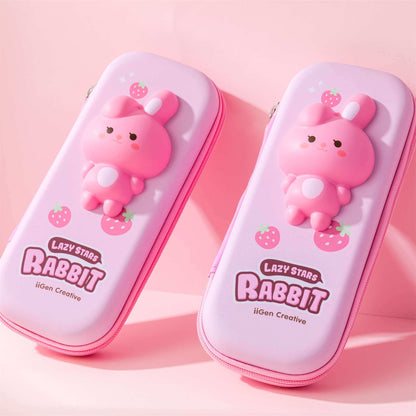 Pink Rabbit Squishy Pencil Case