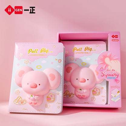 iiGEN Squishy Notebook Pink Pig 128 sheets