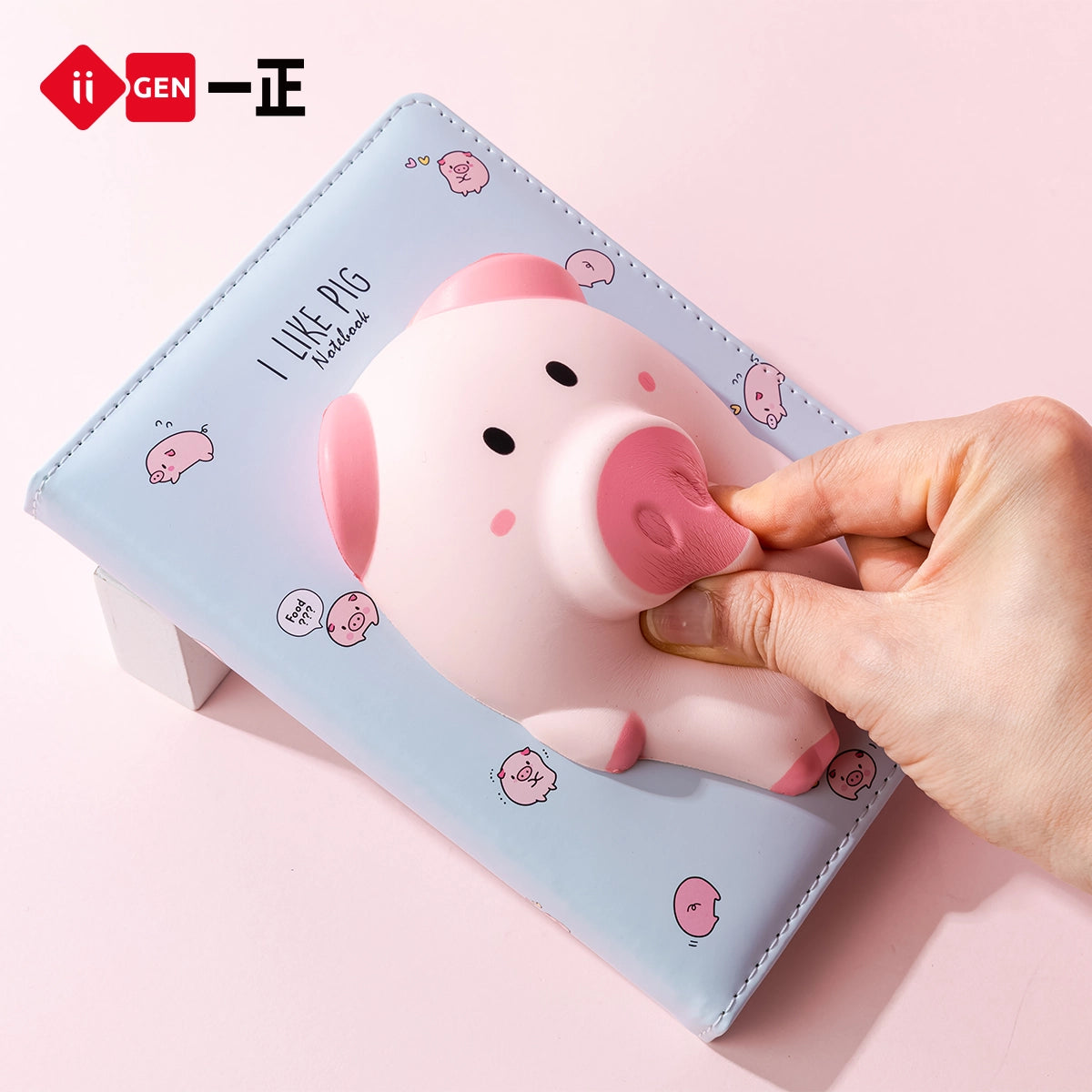 iiGEN Squishy Notebook Pink Pig 128sheets