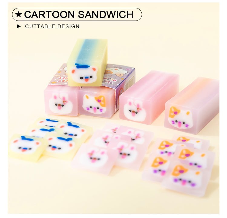 Animal Sandwich Eraser - Set of 3