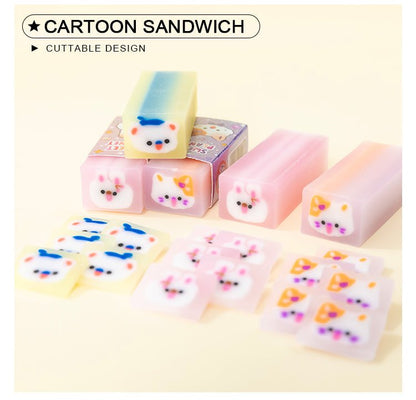 Animal Sandwich Eraser - Set of 3