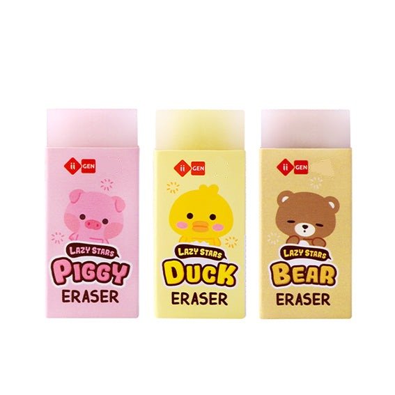 Creative Cartoon Animal Eraser - Set of 3