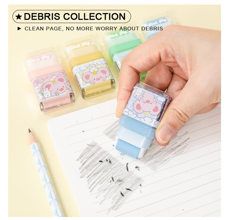 Pig Roll Eraser 2 Pcs Random