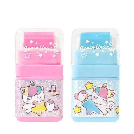 Shaving Roller Case Unicorn Pencil Eraser 2Pcs